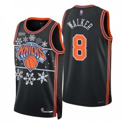 New York Knicks 2021 NBA 75ª Navidad Kemba Walker # 8 Negro Camiseta