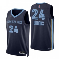 2020-21 Memphis Grizzlies Dillon Brooks # 24 75 aniversario Diamante Navy Swingman Camiseta Icono