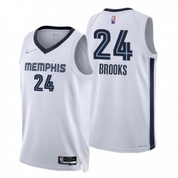 2021-22 Memphis Grizzlies Dillon Brooks # 24 Asociación 75 aniversario Blanco Camiseta