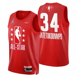 Milwaukee Bucks # 34 Giannis Antetokounmpo 2022 NBA All-Star Rojo Camiseta