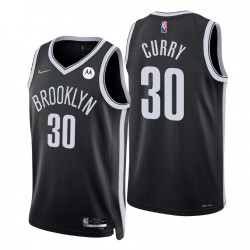 Brooklyn Nets Seth Curry # 30 75º Icono de aniversario Negro Swingman Camiseta