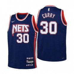 Brooklyn Nets Seth Curry # 30 75 ° aniversario Navy Juventud Camiseta Ciudad