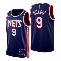 2022 Brooklyn Nets Goran Dragic # 9 75 aniversario Ciudad Navy Swingman Camiseta