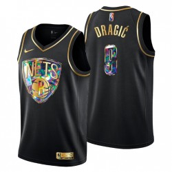 2022 Brooklyn Nets Goran Dragic # 9 75 aniversario Golden Edición Negro Swingman Camiseta