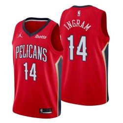 New Orleans Pelicans # 14 Brandon Ingram Swingman Rojo Camiseta Declaración EDICIÓN 2020-21
