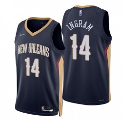 2021-22 New Orleans Pelicans Brandon Ingram # 14 75 Aniversario Diamante Navy Swingman Camiseta Icono