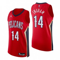 New Orleans Pelicans 2021-22 NBA 75th Brandon Ingram # 14 Authentic Rojo Camiseta Declaración