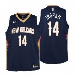 New Orleans Pelicans Camiseta Brandon Ingram No.14 Icono Edición Navy Juventud