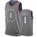 76ers Masculino Mike Scott # 1 City Grey Camisetas