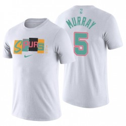 San Antonio Spurs Split Logo City DeJounte Murray No.5 Blanco Nike Camiseta