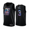 Phoenix Suns Chris Paul # 3 Camisetas Iridiscente Holográfica Negro Edition Limitada