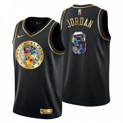 Filadelfia 76ers Deandre Jordan # 9 75 aniversario Golden Edición Negro Swingman Camiseta
