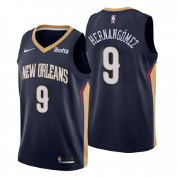 New Orleans Pelicans Icon Edición # 9 Willy Hernangomez Navy Camiseta Swingman