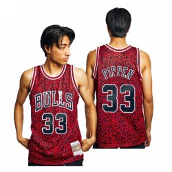Chicago Bulls Scottie Pippen #33 Mitchell & Ness Rojo Wild Life Hardwood Classics Camiseta