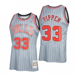 Chicago Bulls Scottie Pippen #33 Mitchell & Ness Gray 1995-96 Hardwood Classics Reload 2.0 Camiseta