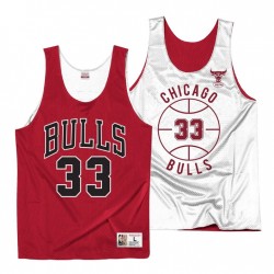 Chicago Bulls Scottie Pippen #33 Mitchell & Ness Throwback Entrenamiento reversible Rojo Blanco Camiseta