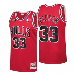 Chicago Bulls Scottie Pippen #33 75 ° aniversario LOGO DEL ARRIBA ROJO CAMISETA