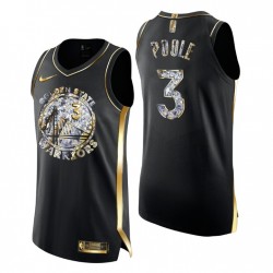 Golden State Warriors #3 Jordan Poole Diamond Edición auténtico negro camiseta
