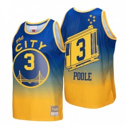 Golden State Warriors Jordan Poole #3 Mitchell & Ness Gold Royal Fadeaway HWC Limited Camiseta