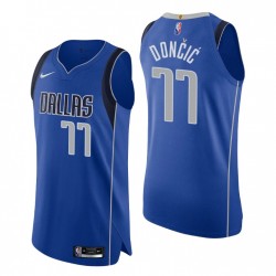 Dallas Mavericks Luka Doncic #77 2021-22 75 aniversario Auténtico Azul Camiseta ícono