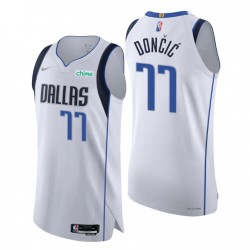Dallas Mavericks Luka Doncic #77 75 aniversario Asociación Auténtica Blanco Camiseta