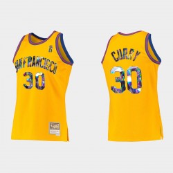 Golden State Warriors retro Stephen Curry #30 Diamond Edición 75th Gold Camiseta
