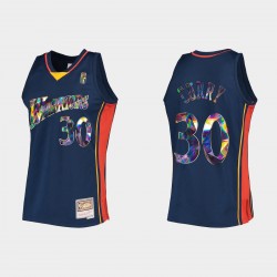 Golden State Warriors retro Stephen Curry #30 Diamond Ediciódon 75 ° Camiseta de la Marina