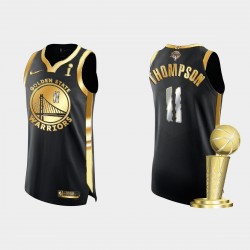 2021-22 Campeones de las Finales de la NBA Klay Thompson #11 Negro Gold Authentic Golden Negro Gold Camiseta