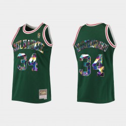 Milwaukee Bucks HWC Limited Giannis Antetokounmpo #34 Diamond Edición 75th Green Camiseta