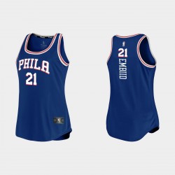 Femenina Filadelfia 76ers #21 Joel Embiid Icon Edición Tank Royal Camiseta