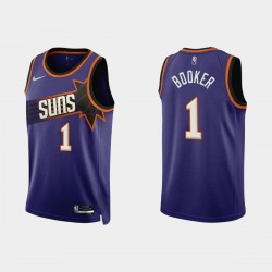 Phoenix Suns #1 Devin Booker 2022-23 Icon Edición Purple Camiseta