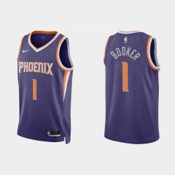 Phoenix Suns #1 Devin Booker Icon Edición Purple Camiseta 2022-23