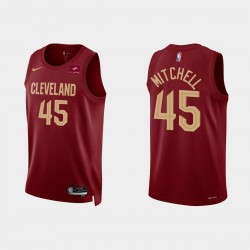 Cleveland Cavaliers Donovan Mitchell 2022-23 Icono Edición Vino Camiseta