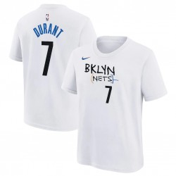 Kevin Durant Brooklyn Nets Camiseta Nike Juventud 2022/23 City Edition Name & Number - Blanca