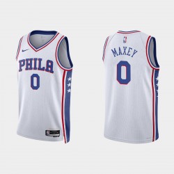 Philadelphia 76ers Tyrese Maxey 2022-23 Association Edition Blanco Camiseta Swingman