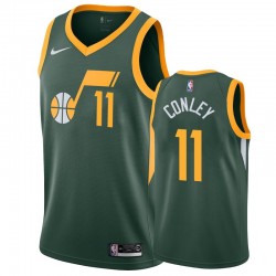 Mike Conley Utah Jazz # 11 Ganned Men's Camisetas - Verde