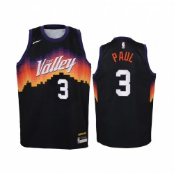 Chris Paul Phoenix Suns 2020-21 Edición de la ciudad Camisetas jóvenes - Negro