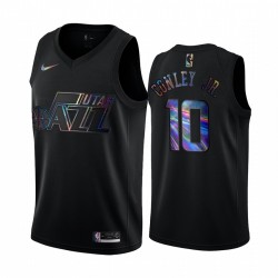 Utah Jazz Mike Conley Jr. # 10 Camisetas Iridiscente Holográfico Negro Edition