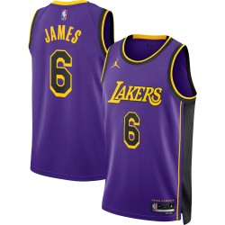 LeBron James Los Angeles Lakers Jordan Brand 2022/23 Declaración Edición Swingman Camiseta - Púrpura