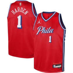 James Harden Philadelphia 76ers Jordan Brand Youth 2022/23 Swingman Camiseta Rojo - Statement Edición