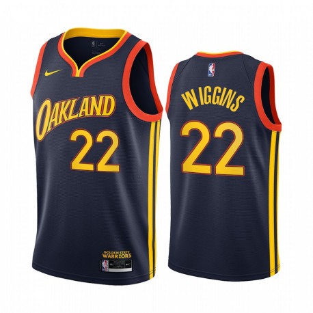 Andrew Wiggins Golden State Warriors Navy City Edition Oakland 2020-21 Camisetas