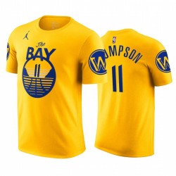 Klay Thompson 2020-21 Warriors # 11 Declaración camiseta amarillo