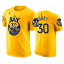 Stephen Curry 2020-21 Warriors y 30 Declaración camiseta amarillo