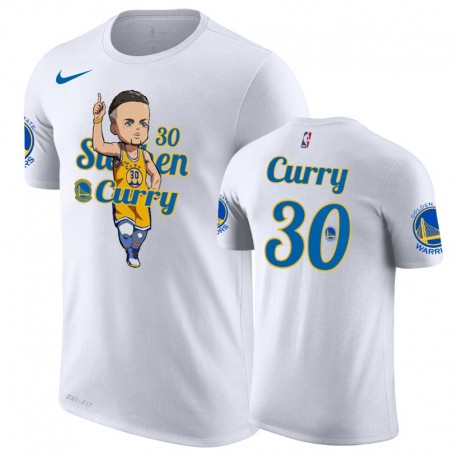 Hombres Stephen Curry y 30 guerreros Blanco Caricatura Moda camiseta