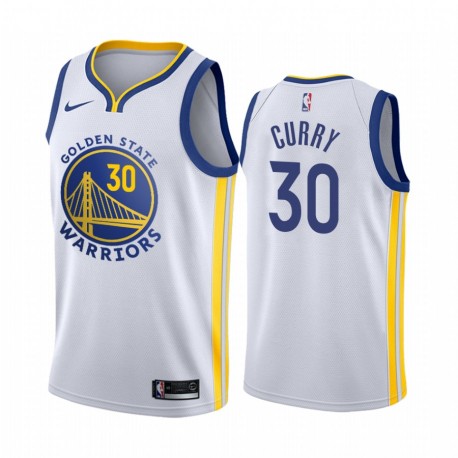 Golden State Warriors Stephen Curry Blanco Association New Uniform Camisetas
