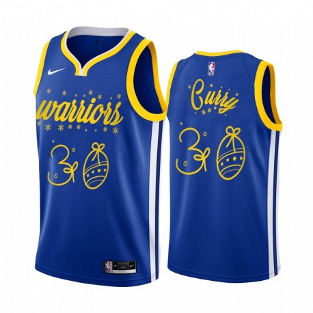 Stephen Curry Golden State Warriors 2020 Navidad Night Royal Camisetas Festiva Edición Especial