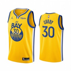 2020-21 Golden State Warriors Stephen Curry Declaración Edición Gold # 30 Camisetas Carrera High