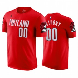 Carmelo Anthony 2020-21 Blazers # 00 Declaración camiseta roja