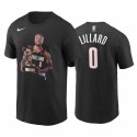 Blazers # 0 Damian Lillard MVP 2020 Playoffs Camiseta negra