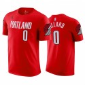 Damian Lillard 2020-21 Blazers # 0 stand shirt roja